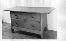 SA0596.1 - A low counter with two drawers. Identified on the back.